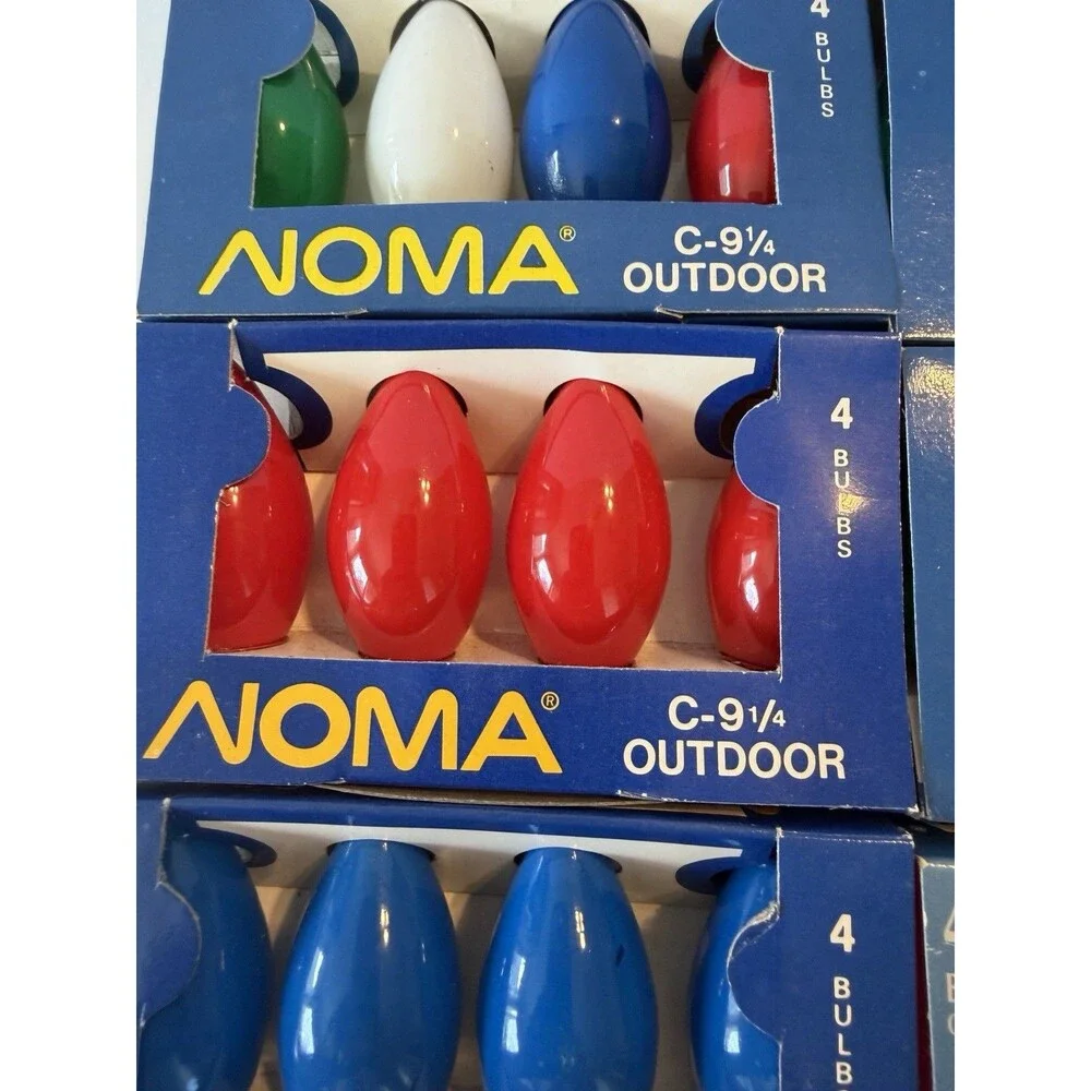 24 Vintage C9 1/4 NOMA Holiday Christmas Light Replacement Bulbs Multicolor NEW